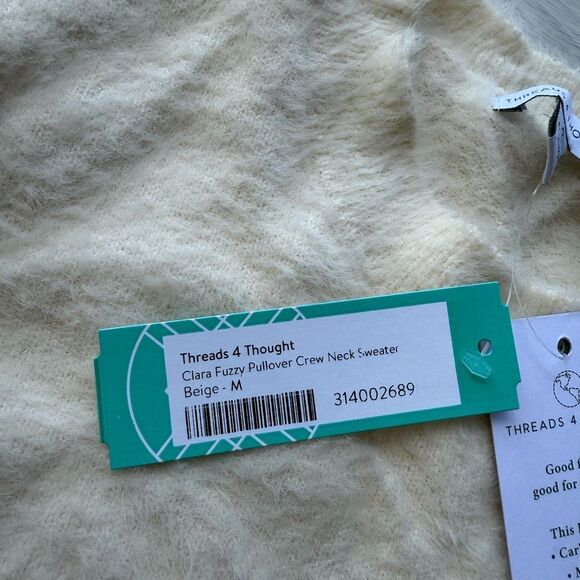 THREADS 4 THOUGHTS CLARA FUZZY PULLOVER CREW NECK SWEATER APEN M‎ STITCH FIX NWT - Picture 6 of 6
